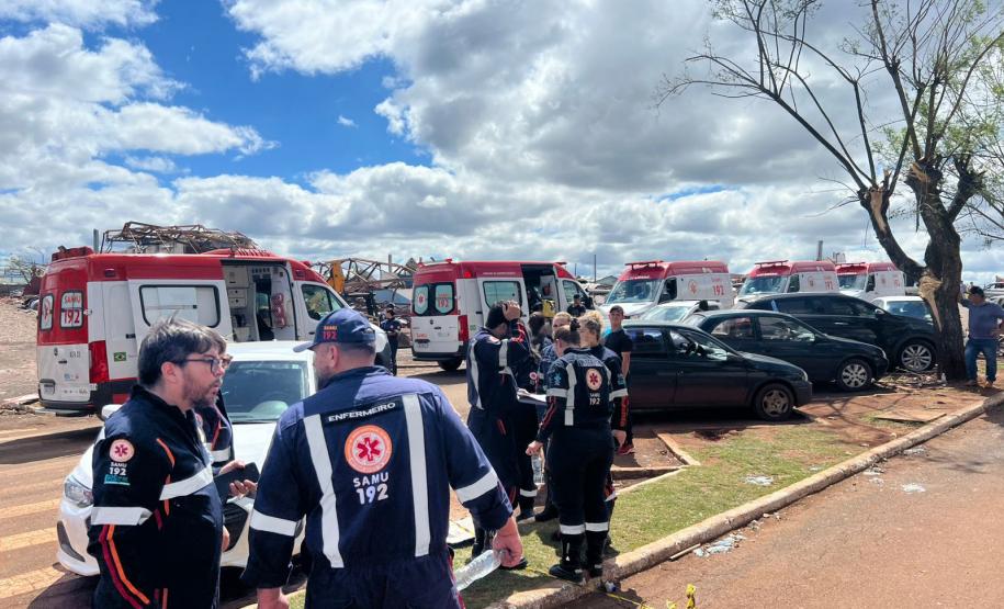 Agilidade do Samu e apoio de 50 socorristas foram fundamentais para os atendimentos das vítimas do tornado