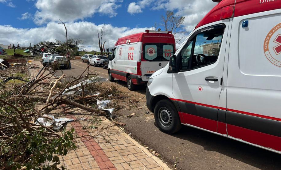 Agilidade do Samu e apoio de 50 socorristas foram fundamentais para os atendimentos das vítimas do tornado