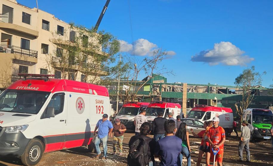 Agilidade do Samu e apoio de 50 socorristas foram fundamentais para os atendimentos das vítimas do tornado