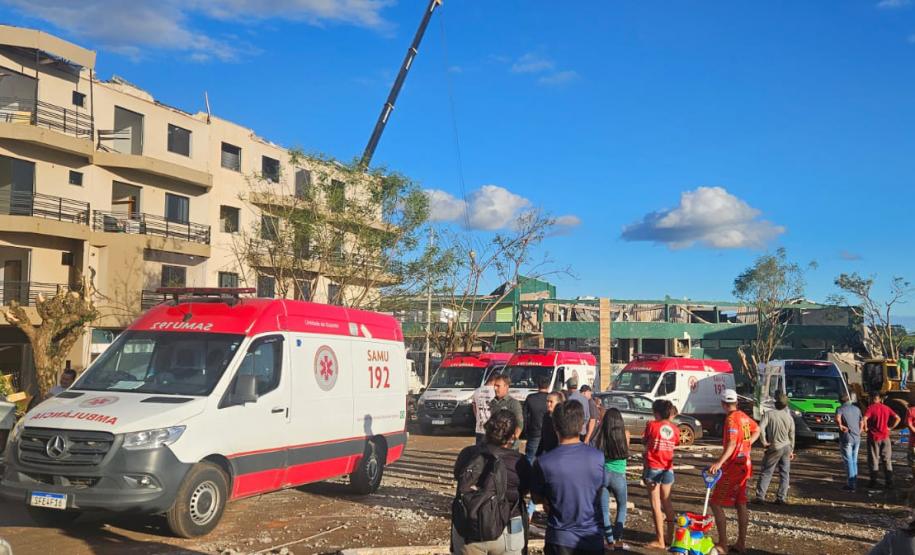 Agilidade do Samu e apoio de 50 socorristas foram fundamentais para os atendimentos das vítimas do tornado