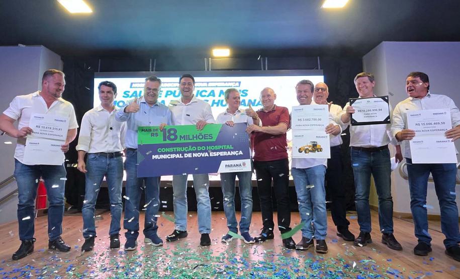 Ratinho Junior anuncia R$ 18,2 milhões para construção de hospital em Nova Esperança