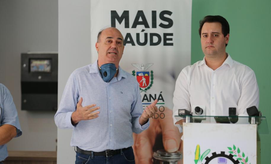 O Governador Carlos Massa Ratinho Junior visita nesta terça-feira (14/04)  as instalações do Hospital Regional de Ivaiporã que terá 104 leitos, sendo 10 reservados para Unidade de Terapia Intensiva (UTI), centro cirúrgico e enfermarias. Na foto, o Prefeito Miguel Amaral  Ivaipora, 14/04/2020 - Foto: Geraldo Bubniak/AEN