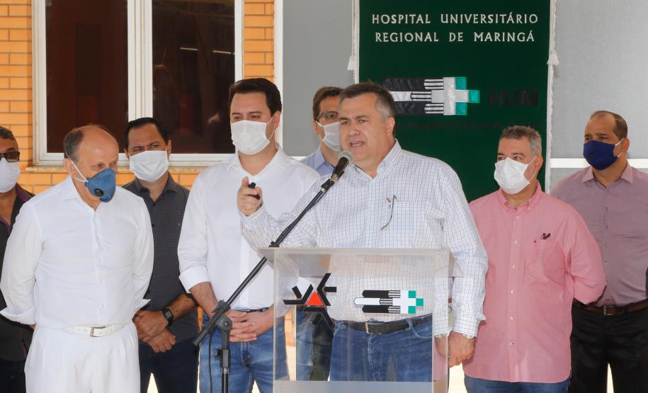 Governo garante 108 novos leitos para o Hospital Universitário de Maringá 24/04/2020 Governador Carlos Massa Ratinho Junior, entrega leitos do Hospital Universitario de MaringaFoto Gilson Abreu