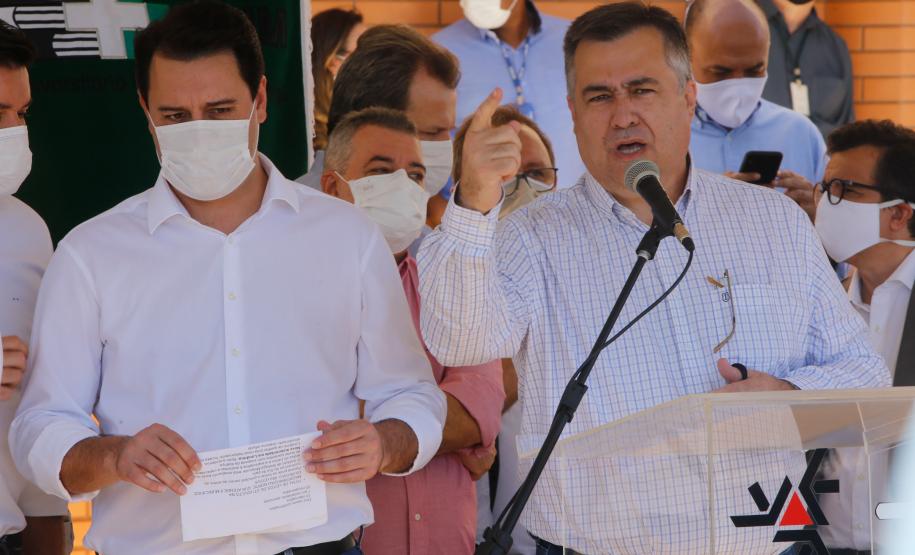 Governo garante 108 novos leitos para o Hospital Universitário de Maringá 24/04/2020 Governador Carlos Massa Ratinho Junior, entrega leitos do Hospital Universitario de MaringaFoto Gilson Abreu